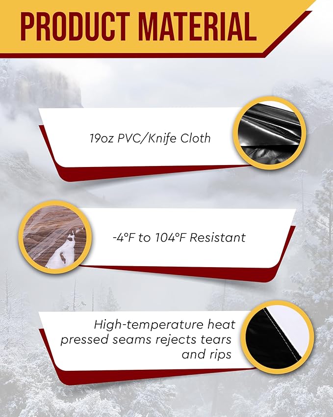 FoundGo 8'Hx10'W Vinyl Curtains for Patio,19oz Outdoor Clear Vinyl Patio Enclosure,Heavy Duty Clear Tarps Waterproof Vinyl Tarp with Grommets for Pergola, Porch,Gazebos,Balcony,-4℉ Cold Resistant