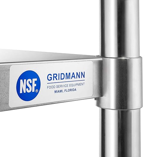 GRIDMANN Stainless Steel Work Table 60 x 30 Inches, NSF Commercial Kitchen Prep Table with Under Shelf for Restaurant and Home