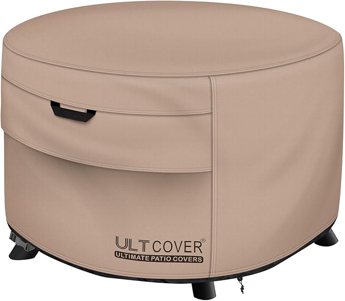 ULTCOVER Patio Fire Pit Table Cover Round 44 inch Outdoor Waterproof Fire Bowl Cover