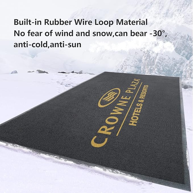 ALLEVI Custom Door Mat Commercial Grade Area Rugs Entryway Carpets Personalized Logo Text 10'X 6' 6MM Thick Welcome Indoor Outdoor Floor Mat for Office Home Kitchen Garden