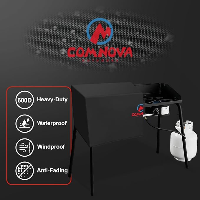 Comnova Grill Cover for Camp Chef 3 Burner Stove - 600D Outdoor Camping Stove Cover Waterproof, 3-Burner Griddle Covers for Camp Chef TB90LW, TB90LWG, TB90LWG15, PRO90, SPG90B, Tundra Pro 16 and More