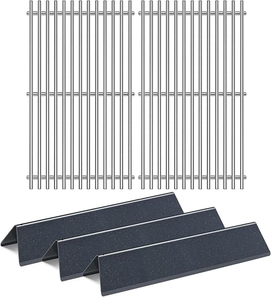Grill Grates Grill Parts for Weber Spirit Grill I II E-210, S-210, E-220, S-220 with Front-Mounted Control Panels, 7635 7637 Porcelain Steel Flavorizer Bars Grid Replacement Spirit 200 Series