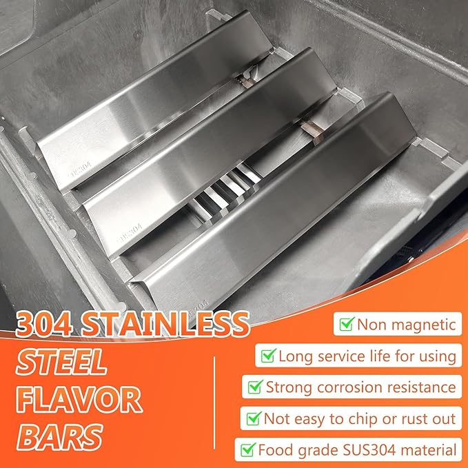QuliMetal SUS304 7635 Flavorizer Bars for Weber Spirit E210, E220, S210, S215, Spirit 200 & GS4 Spirit II E210, Spirit II E220 Gas Grills with Front Control, 15.3" Flavorizer Bars for Weber 67045