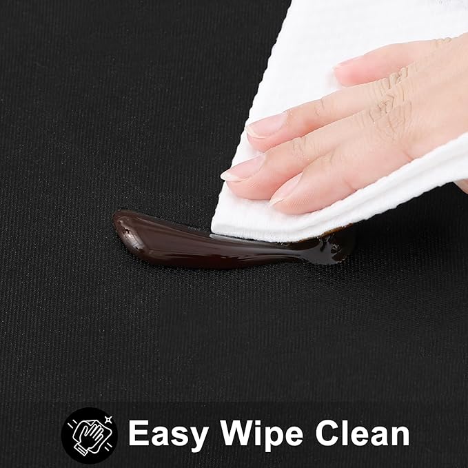 Smiry Rectangle Table Cloth 60x84 Inch, Waterproof Wipeable Vinyl Tablecloths Protector, Oil Spill Proof Plastic Table Cover for Dining, Picnic, Camping, Outdoor, Black