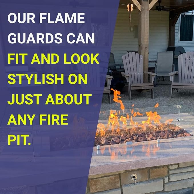 35.5" X 11.5" X 6” Linear Glass Flame Guard
