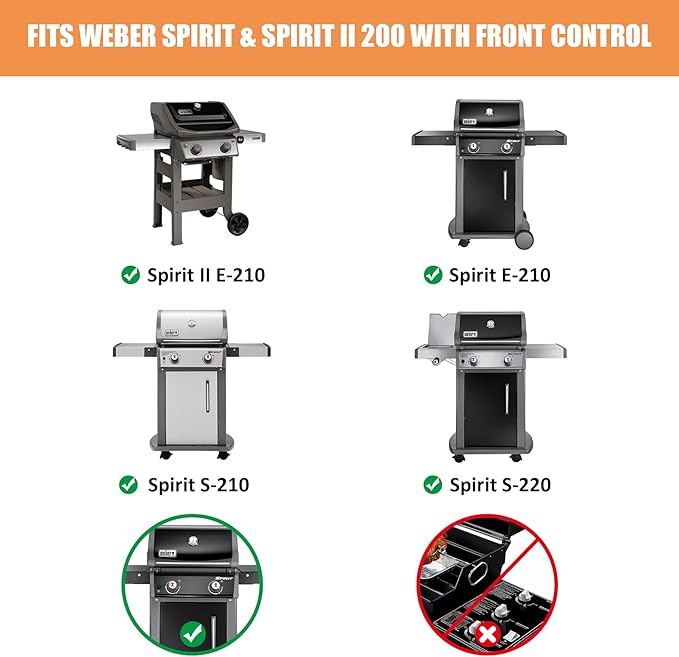 Grill Parts for Weber Spirit/Spirit II Parts Replacement, 7637 Grates 7635 Flavorizer Bars 69785 Burner Tube Replacement Kit for Weber Spirit & Spirit II 200 Series, Spirit E210 E220 S210 S220