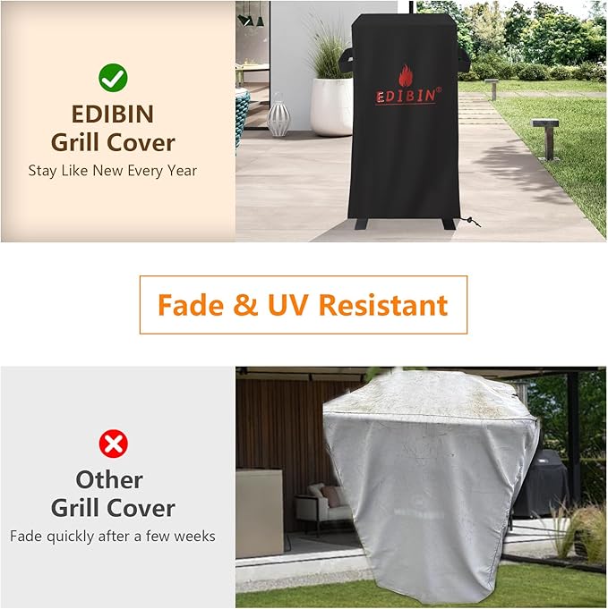 30 inch Electric Smoker Cover for Masterbuilt 30 inch Digital Electric Vertical BBQ Smoker with Leg,Heavy Duty Waterproof 30" Vertical Grill Cover for Masterbuilt MB20070421,23" W x 17" D x 39" H