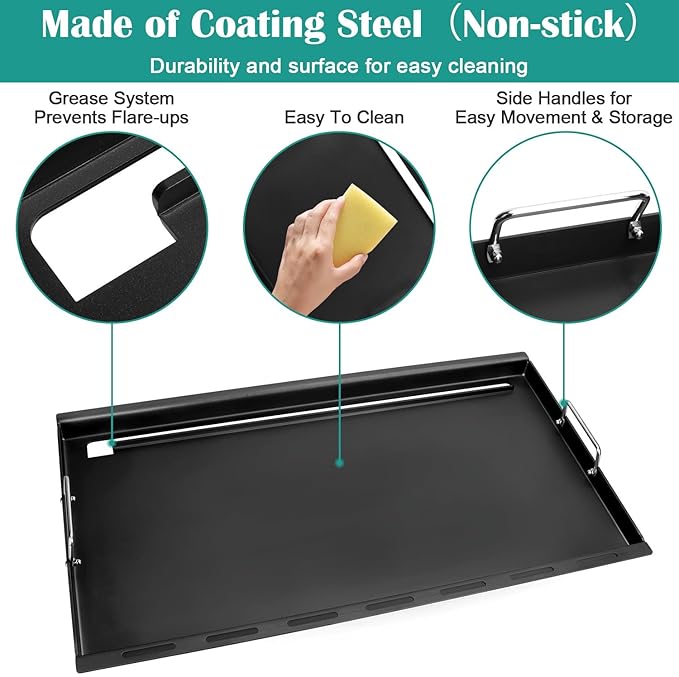 Full-Size Griddle Inserts for Nexgrill Home Depot 6 Burner, Flat Top Griddle for Nexgrill 720-0896 720-0896B 720-0896E 720-0896C 720-0898 720-0898A 720-0896BK 720-0896CP Grills