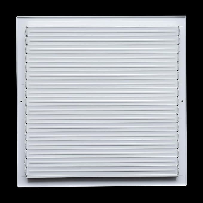 Fits 18x18 Duct Opening Steel Adjustable Air Supply Grille by Handua | Register Vent Cover Grill for Sidewall and Ceiling | White | Outer Dimensions: 19.75" X 19.75"