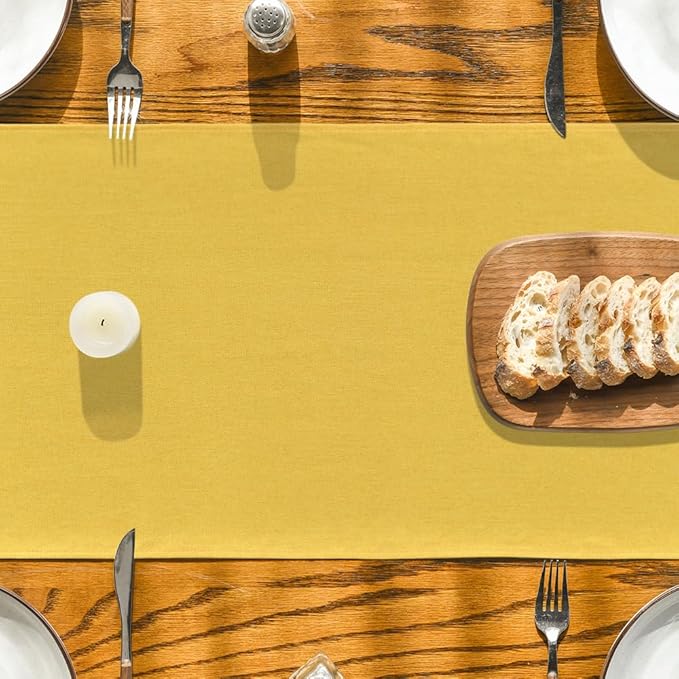 Artoid Mode Yellow Table Runner, Seasonal Summer Fall Washable Kitchen Dining Table Decoration for Home Party Decor 13x48 Inch