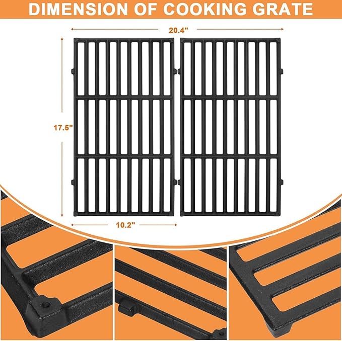 GS4 Spirit 2 Grill Parts for Weber Grill Parts Spirit II 200 SER, Replacement Parts for Weber GS4 Spirit 2 Flavorizer Bars/Flame Covers 7635 67045 68842, 67060 Heat Deflector & 7637 64815 Grill Grates