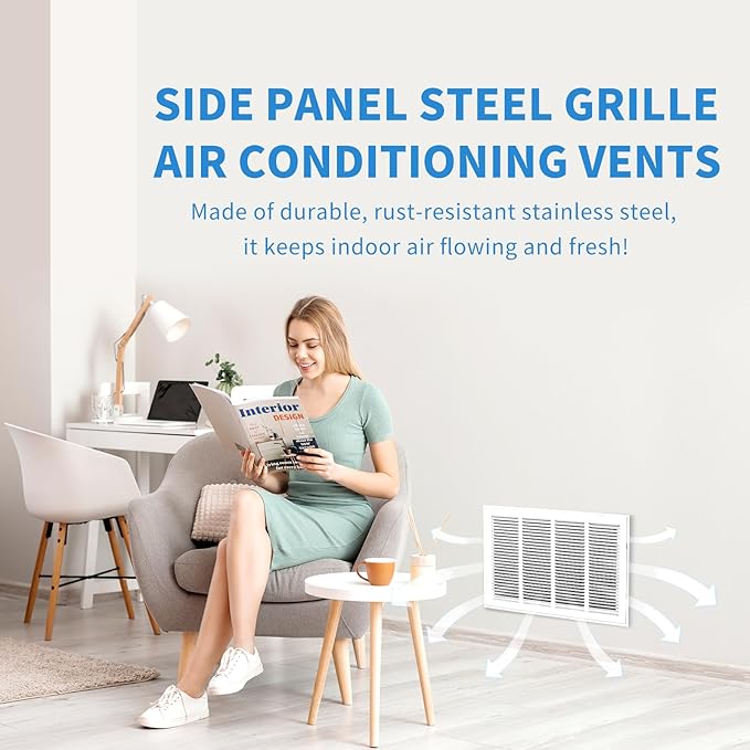 30x12 Return Air Grille [Duct Opening Size],Return Air Vent Cover for Wall Or Ceiling,Steel Return Air Filter Grilles Removable Face/Door for 1 Inch Filters (30"W x 12"H [Duct Opening])