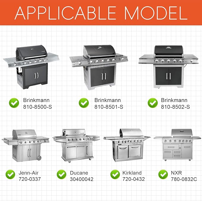 GGC 19 1/4" Grill Grates for Brinkman 810-8500-S 810-8501-S 810-8502-S, Cast Iron Grill Replacement Parts for Charmglow 720-0234, Jenn-Air 720-0337 720-0062 720-0062-lp, Nexgrill 720-0003