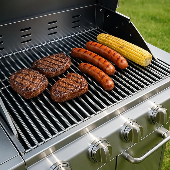 17 Inch Grill Grates Replacement for Nexgrill 720-0830H, 720-0830D, 720-0783E, 720-0783C, Cooking Grate Replacement Parts for Nexgrill 4&5-Burner Gas Grill, Stainless Steel BBQ Grids