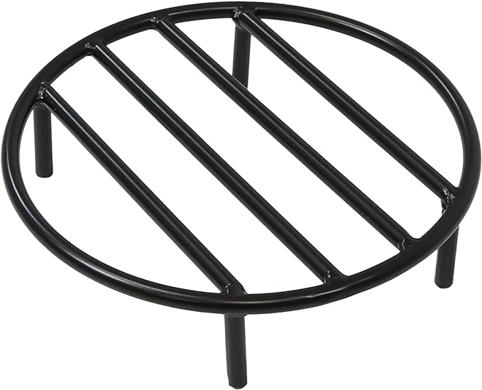 Sunnydaze Round Fire Pit Grate - Elevated Wood Grate for Fire Pit - Heavy-Duty Steel Log Grate for Outside - 12-Inch