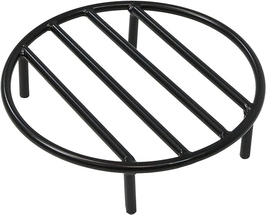Sunnydaze Round Fire Pit Grate - Elevated Wood Grate for Fire Pit - Heavy-Duty Steel Log Grate for Outside - 12-Inch