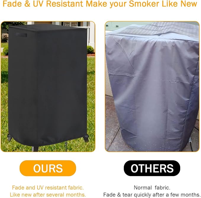 Smoker Cover Fit for Masterbuilt MB20070210 Analog Electric Smoker, Waterproof Outdoor Grill Smoker Covers,Black (23" L x 21" W x 38" H)
