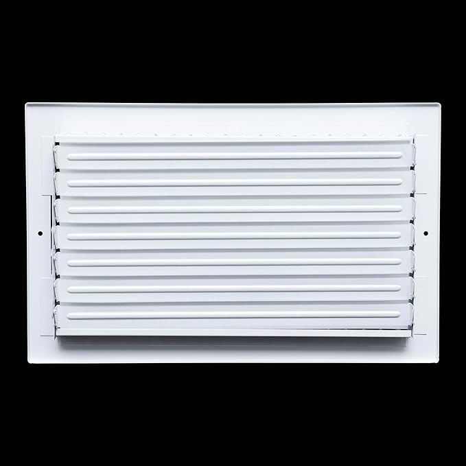 Fits 14x8 Duct Opening Steel Adjustable Air Supply Grille by Handua | Register Vent Cover Grill for Sidewall and Ceiling | White | Outer Dimensions: 15.75" X 9.75"
