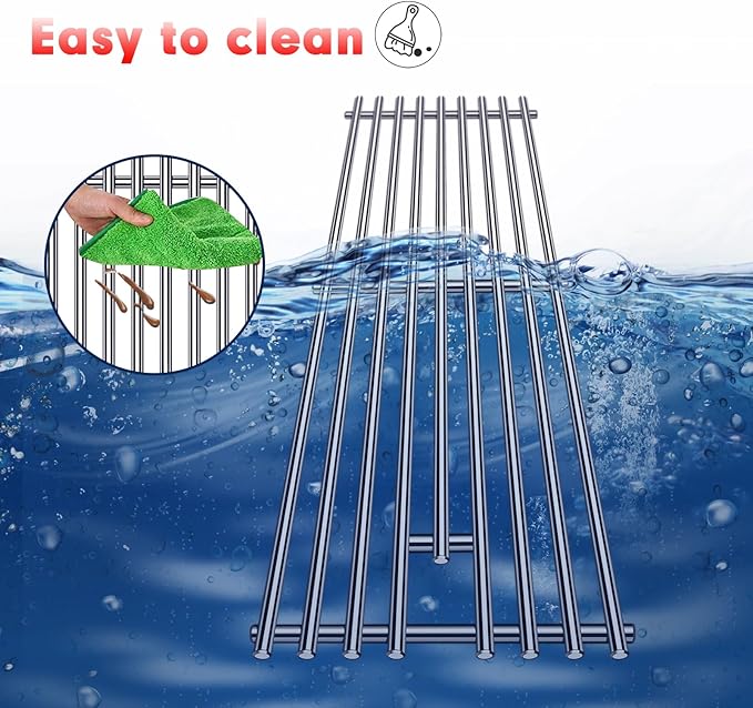 9MM 16517 Grill Grates 16GA Grill Heat Plates for 16631 16520 Bull Grill Replacement Parts, BBQ Bull Brahma 5 Burner 57568, 57569, 57568CE, 57568AGA, 57569CE, 57569AGA, Stainless Steel Grids