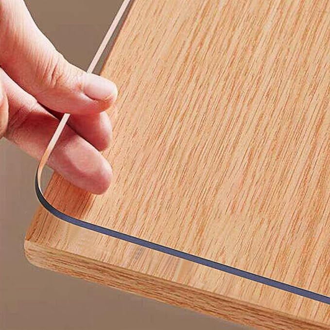 Clear Table Protector 40 x 120 Inch, 1.5mm Thick Plastic Table Cover, Waterproof PVC Clear Table Cover Protector, Desk Protector Mat, Writing Desk Pad for Desktop, Coffee & Dining Room Table