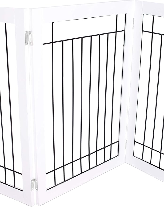 Internet's Best Traditional Wire Dog Gate - 3 Panel - 30" Tall - White