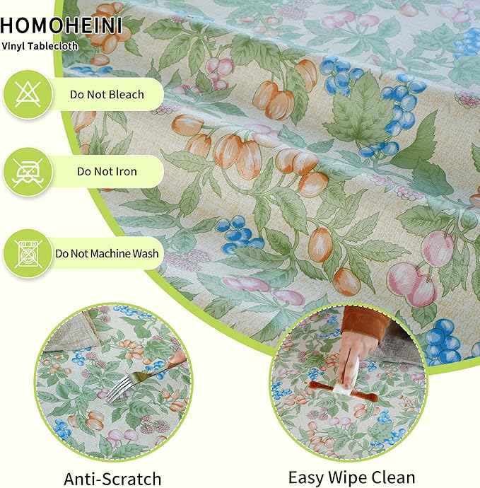 Rectangle Picnic Table Cloth, Elastic Waterproof Fitted Vinyl Tablecloths for 5 Foot Tables, Wipeable Flannel Backed Table Covers for Dining, Camping, Outdoor(Mulberry,30"x60")