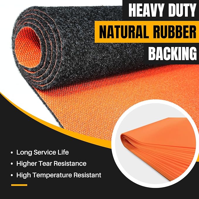 Heavy Duty Oil Spill Mat, Garage Floor Mat for Under Car, 64" X 64", Waterproof, 1/4" Rubber Backing Protects Floor, Reusable, Absorbs All Types of Spills (Black, 64" X 64")