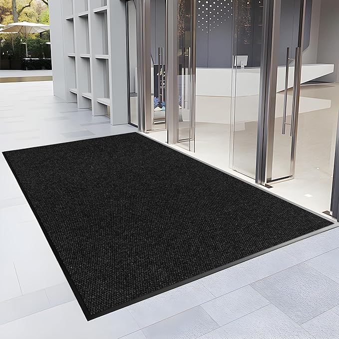 4′ x 24′ Front Door Mat Indoor Outdoor Entrance, Commercial Floor Mat Heavy Duty Dirt Trapper Entryway Doormat, Custom Size Non Slip Rubber Backing Welcome mat, Door Mat for High Traffic Area