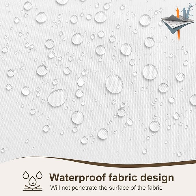 HolidayIdeas Waterproof Patio Outdoor Curtains with Rod Pocket 6 Pcs- UV & Privacy Protect Weatherproof Gazebo Outdoor Drapes for Porch, Balcony, Apartment, Sliding Glass Door, White, 54x95 Inch