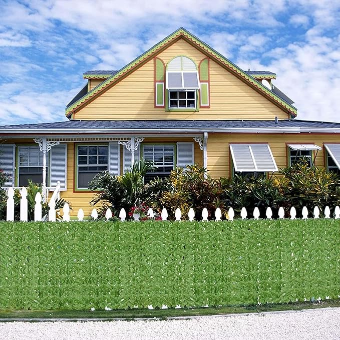 Artificial Ivy Privacy Fence Wall Screen,200x40 in UV-Anti Faux Greenery Backdrop Ivy Vine Leaf Hedges Fence Panels for Patio, Balcony, Garden, Backyard Indoor Outdoor Green Wall Decor