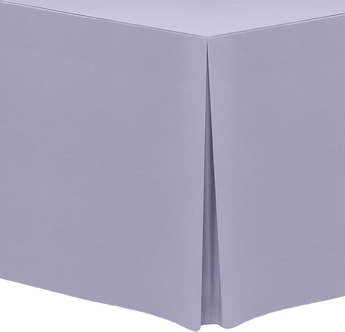 Ultimate Textile -5 Pack- 5 ft. Fitted Polyester Tablecloth - Fits 30 x 60-Inch Banquet and Folding Rectangular Tables - 42" H, Lilac Light Purple
