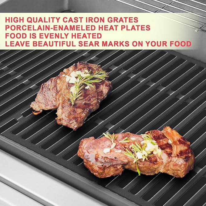 Spirit E-310 Grill Parts 7638 Grill Grates 7636 Flavorizer Bars for Weber Spirit 300 Series Grills S-330 E-320 E-330 S-310 SP-310 Grill GS4 Spirit 2 E310 S-310 Replacement Parts (Front Mount Controls)