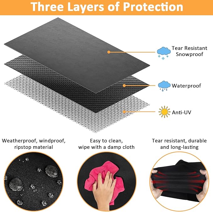 Griddle Cover for Blackstone 17 Inch Griddle with Hood, 600D Heavy Duty Cover for 17 Inch Tabletop Gas Griddle, Waterproof Grill Cover for Blackstone Accessories