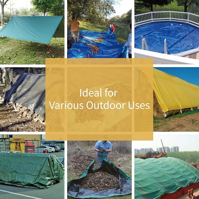 GUARD SHIELD Heavy Duty Tarp 20x40 Feet Green Multi Purpose Thick Waterproof Poly Tarp Cover 10mil