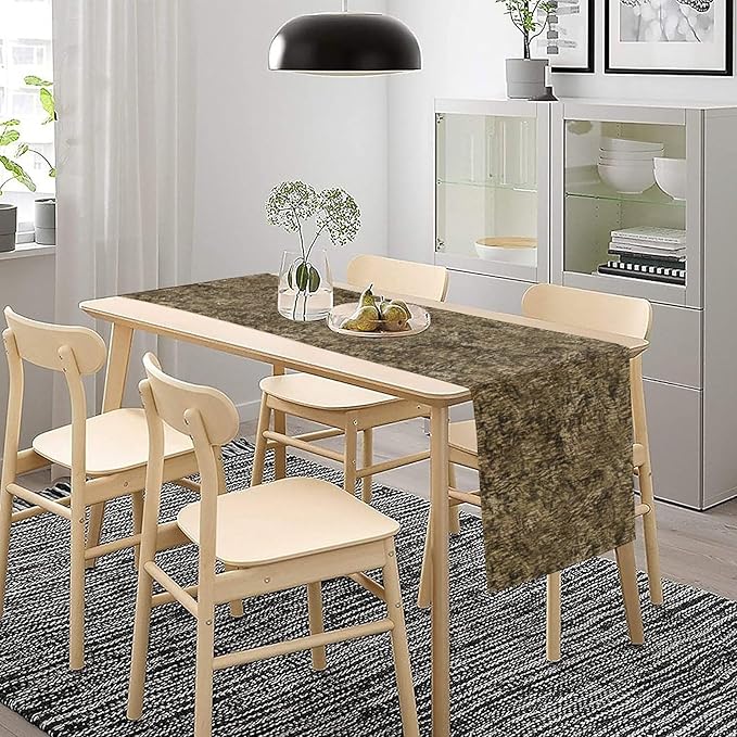 Forest Tree Bark Table Runner, Retro Camo Rustic Country Old Trunk Wood Table Runner for Home Kitchen Outdoor Party 13x36in