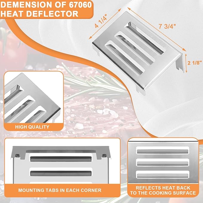 GS4 Spirit 2 Grill Parts for Weber GS4 Spirit II 200 SER, Replacement Parts for Weber GS4 Spirit 2 Flavorizer Bars/Flame Covers 7635 67045 68842, Webber Grill Grates 7637 64815 & Heat Deflector 67060