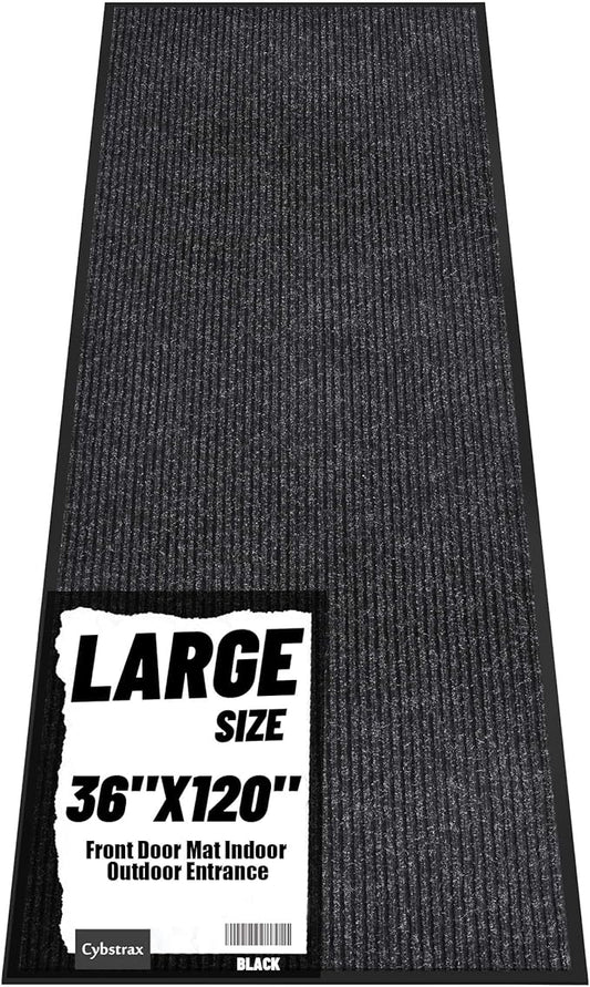 Front Door Mat Indoor Outdoor Entrance, 36" x 120" All-Season Heavy Duty Waterproof Doormat, Non-Slip Absorbent Entryway Mat, Easy to Clean, Low Profile Commercial Floor Mat for Indoor Outdoor