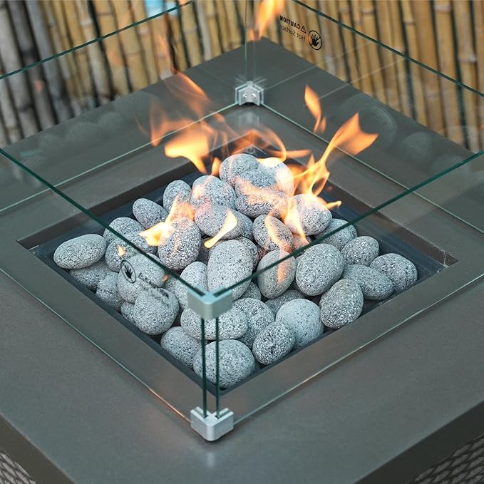 Skyflame 2-3 Inch Round Lava Rock Pebbles, Natural Tumbled Lava Stones for Indoor Outdoor Fire Pit | Fireplaces | Garden Landscaping Decoration | Cultivation of Potted Plants | 15 Pounds