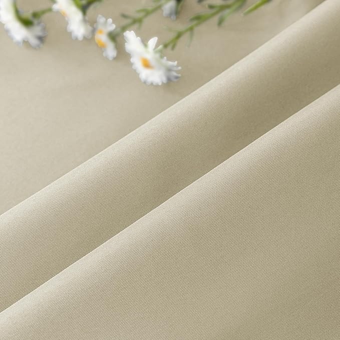 HolidayIdeas Outdoor Curtains for Patio Waterproof 4 Panels 110x84 Inch-Windproof Weatherproof Privacy Wide Cream Curtains-Grommet Top and Tab Bottom Drape for Pergola, Porch, Gazebo, Backyard