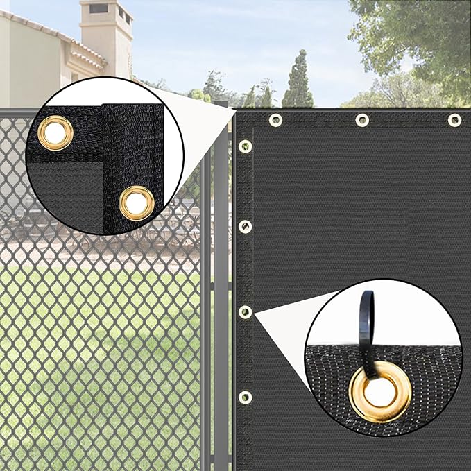 UPGRADE Privacy Fence Screen 5'x60' Dark Grey Outdoor 90% Visibility Blockage 170 GSM Mesh Shade Cover Panels for Backyard,Balcony,Home Decoration with Zip Ties,Customized Avaliable