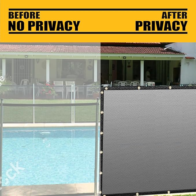 Customized 8' x 110' Brown Fence Privacy Screen,with Bindings & Grommets,Heavy Duty for Gardens,Backyard,Patio,Tennis Court,Pool,Construction Project, We Make Custom Sizes
