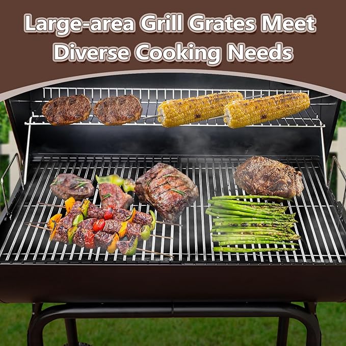 2-Pack Grill Grate Replacement Parts for Royal Gourmet CC1830 Series Charcoal Grill,Heavy-Duty Cooking Grid for 30-Inch Royal Gourmet Grill Parts CC1830,CC1830S,CC1830V,CC1830W,CC1830SC,CC1830F