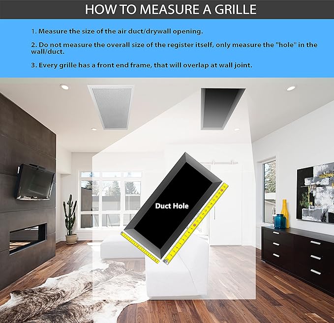10"w X 6"h Adjustable AIR Supply Diffuser - HVAC Vent Cover Sidewall or Ceiling - Grille Register - High Airflow - Black [Outer Dimensions: 11.75"w X 7.75"h]