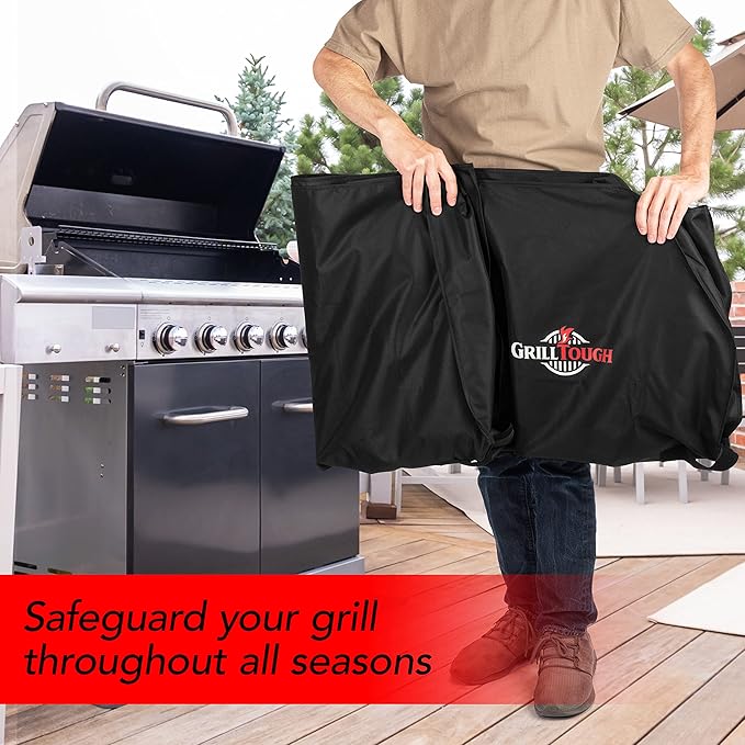 Heavy Duty BBQ Grill Cover for Outdoor Grill, 60 Inch – Waterproof, Weather Resistant, UV & Fade Resistant with Adjustable Straps – Gas Grill Cover for Weber, Charbroil