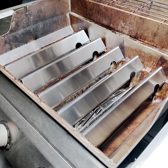 Genesis II Flavorizer Bars for Weber Genesis II/LX 300 Series II E-310, II E-330, II E-335, II S-335, II LX S/E-340 (2017 and Newer) Gas Grills, 17.1" Heat Plates for Weber 66032/66795, 17GA