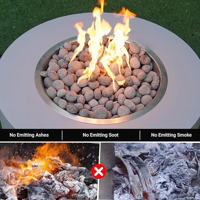 Skyflame 15 Pounds Lava Rock Pebbles, Natural Tumbled Lava Stones for Indoor Outdoor Fire Pit/Fireplaces/Garden Landscaping Decoration/Cultivation of Potted Plants, 1-2 Inch Size