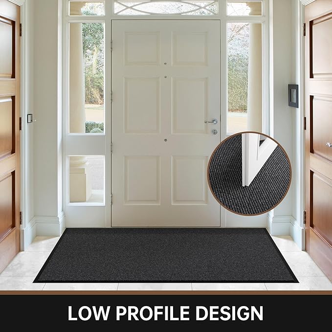 Front Door Mat, 48" x 24" Heavy Duty Indoor Outdoor Doormat, Non-Slip Welcome Mats for Entryway, Rubber Backing Low Profile Commercial Door Mats