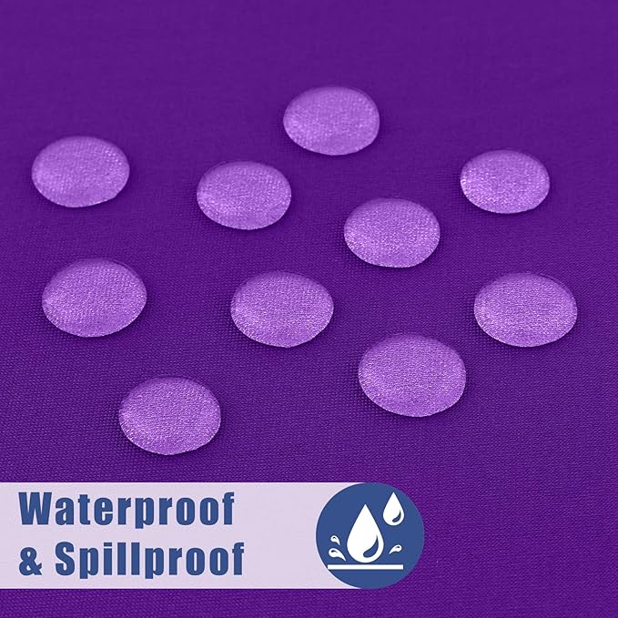 Spandex 6 Foot Rectangle Table Cloth 6 Pack, Elastic Fitted Tablecloths for Picnic, Stretch Washable Patio Table Cover for Outdoor, Camping, Banquet and Parties (Purple, 30"x72")