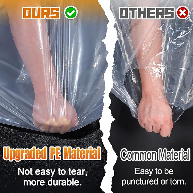 8x10ft Anti-Tear Clear Tarp Waterproof for Patio Winterizing - 2pcs Windproof Poly Tarpaulin, Heavy Duty Transparent Enclosure with Grommets for Covering Chicken Coops Greenhouse Garden Plants