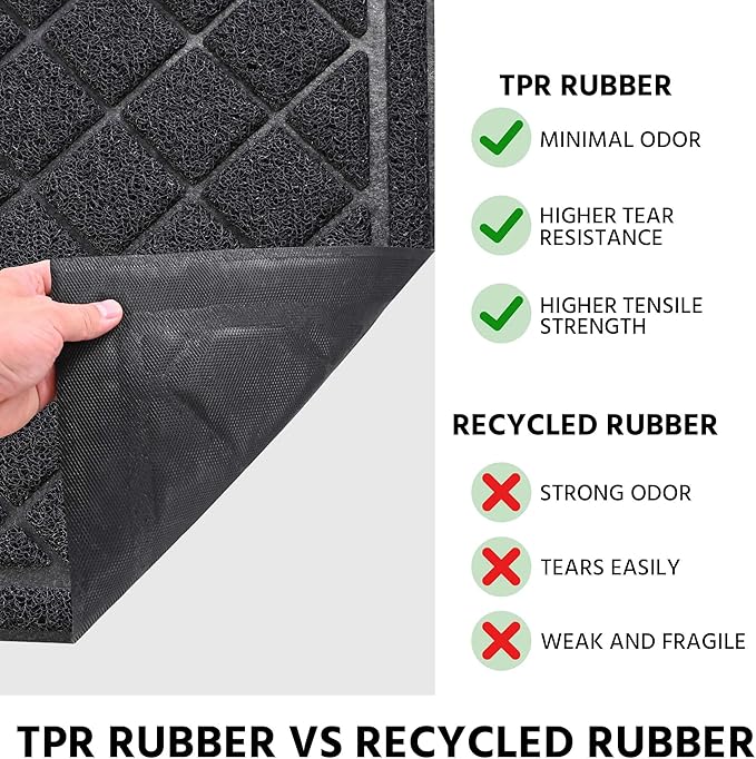 Front Door Mat Indoor Outdoor Entrance, 36" x 48" All-Season Heavy Duty Waterproof Doormat, Non-Slip Absorbent Entryway Mat, Easy to Clean, Low Profile Commercial Floor Mat for Indoor Outdoor